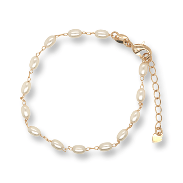Gold Oval Pearl Bracelet